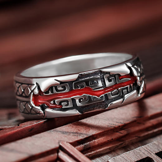 【为思礼 秦时明月】墨眉无锋 凤舞 龙吟 渊虹 鲨齿银戒指系列  精品收藏礼物 商品图10