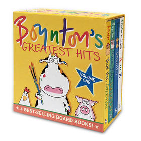 【送音频】 桑德拉博因顿4册 Santra Boynton 's Greatest Hits:Blue Hat A to Z moo baa la 颜色字母声音动物英文原版绘本嘻哈纸板书