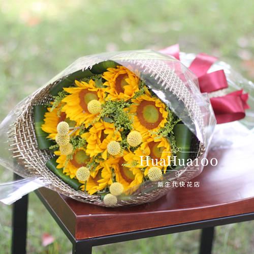 暖暖的怀抱丨9朵向日葵花束