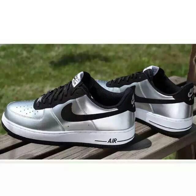 nike air force 1 af1 空军一号 电镀银 (有气垫版)男子复刻鞋