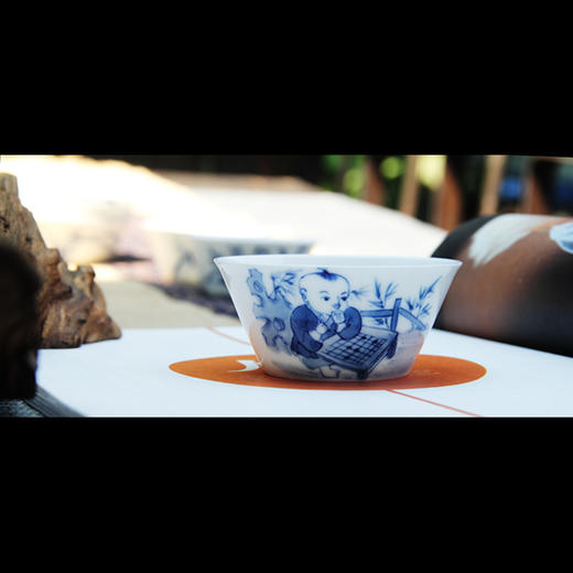 景德镇陶瓷 国瓷红叶 成化套组杯琴棋书画 商品图4