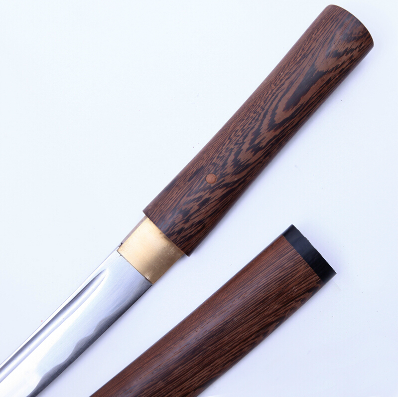 十二寸鸡翅木小武士刀 锋芒毕露未开刃