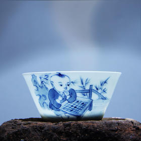 景德镇陶瓷 国瓷红叶 成化套组杯琴棋书画