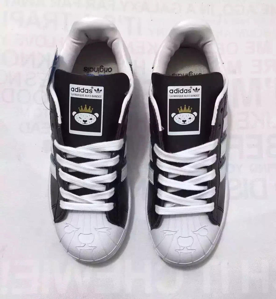 adidas/三叶草 superstar nigo bear贝壳头 雕刻小熊 情侣款 休闲板鞋
