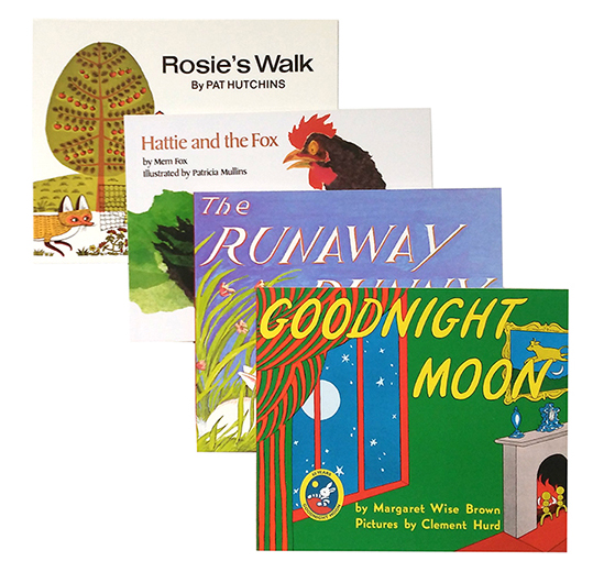 英文原版The Runaway Bunny ，goodnight moon， Rosie&#039;s Walk ，Hattie and the Fox  廖彩杏书单晚安故事4本赠音频