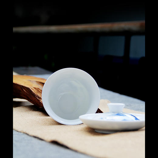 景德镇陶瓷 国瓷红叶 山水盖碗 商品图5