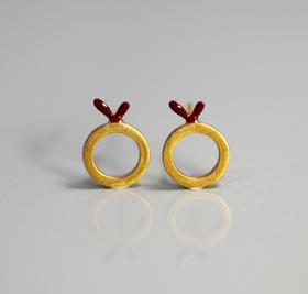 北京仓｜Kiss the Frog-爱的同心圆 耳钉（微瑕）［希腊设计师］
