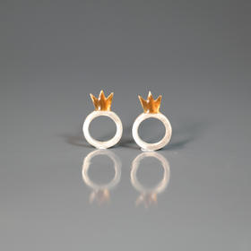 北京仓｜Kiss the Frog-Crown-公主的加冕皇冠 耳钉 ［希腊设计师］