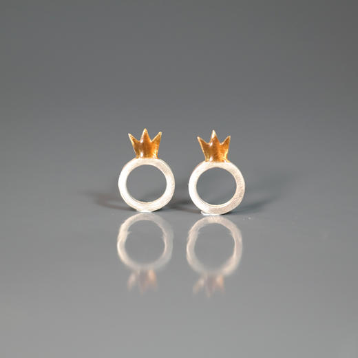 北京仓｜Kiss the Frog-Crown-公主的加冕皇冠 耳钉 ［希腊设计师］ 商品图0