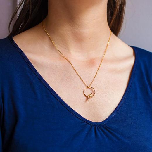 北京仓｜ORIGAMI-Circle Parrot-鹦鹉 项链（金色） ［法国设计师］ 商品图2