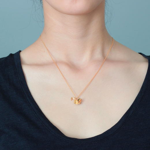 北京仓｜Origami－金色折纸天鹅（小号） 项链 ［法国设计师］ 商品图3
