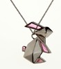qwe｜Origami－枪灰色折纸小兔王 项链（大号）［法国设计师］ 商品缩略图0