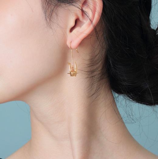 北京仓｜Origami-Crane-千纸鹤 耳环（金色）［法国设计师］ 商品图1
