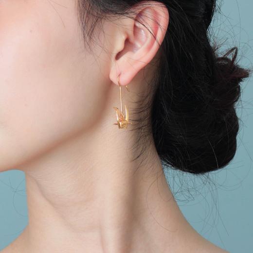 北京仓｜Origami-Crane-千纸鹤 耳环（金色）［法国设计师］ 商品图2