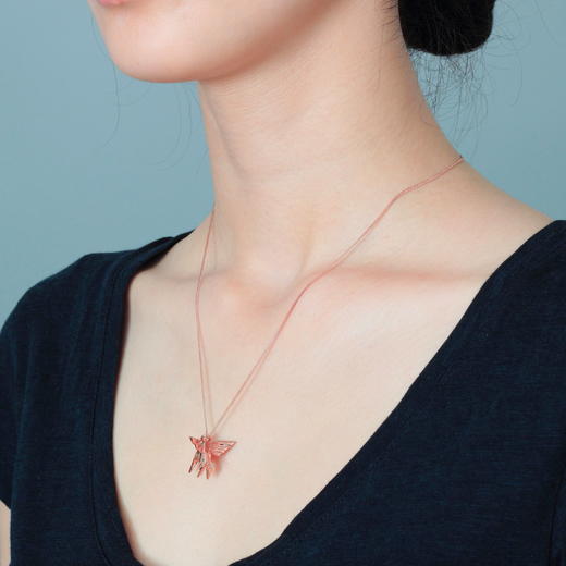 现货 Origami－玫瑰金色折纸天马（小号） 项链 ［法国设计师］ 商品图3