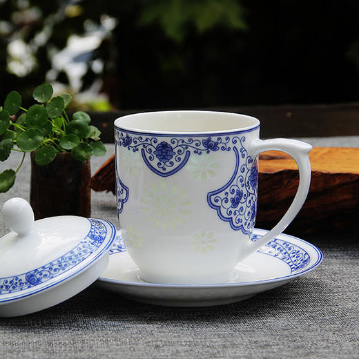 景德镇陶瓷 国瓷红叶 如意杯碟 商品图2