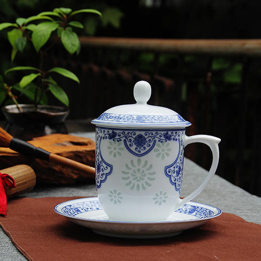 景德镇陶瓷 国瓷红叶 如意杯碟 商品图1