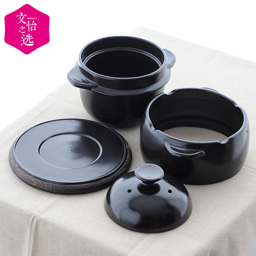 【文怡之选】日本K+dep凯得宝 黑陶米锅 蒸米饭锅煮米 砂锅 1800ML 顺丰包邮k20160001 商品图3