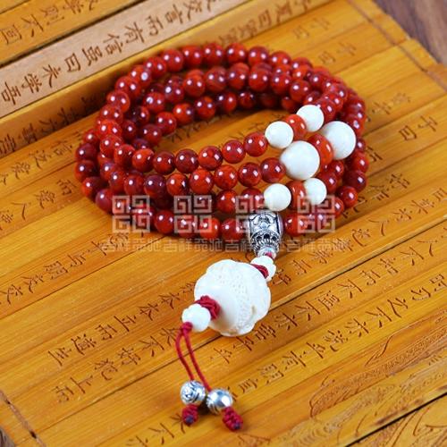 天然南红玛瑙高配珠 手链手串男女108颗佛珠 送礼佳品 商品图1