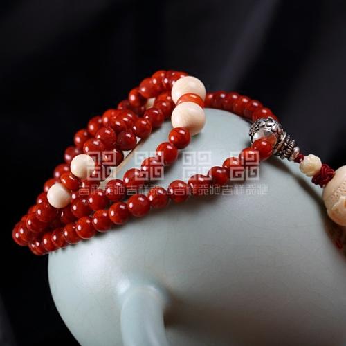 天然南红玛瑙高配珠 手链手串男女108颗佛珠 送礼佳品 商品图2
