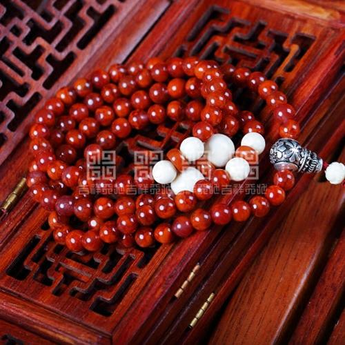 天然南红玛瑙高配珠 手链手串男女108颗佛珠 送礼佳品 商品图4