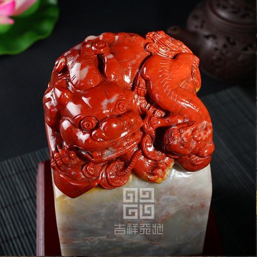 新疆彩玉母子貔貅官印 送礼佳品 商品图2