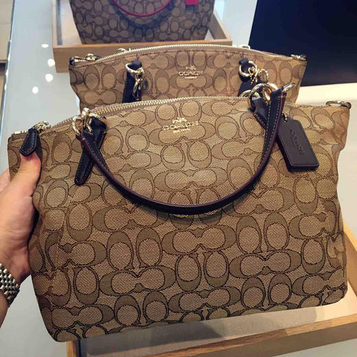 coach 经典款老花帆布 饺子包
