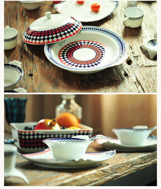 景德镇陶瓷 国瓷红叶 32头苏格蓝调 商品图5