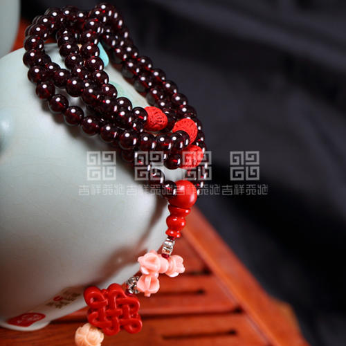 吉祥天地 天然水晶石榴石手链 商品图2
