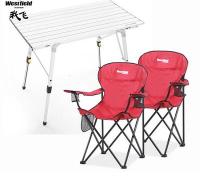（永久下架）westfield超轻户外折叠铝方桌+加大成人铁管折叠椅组合 商品图1