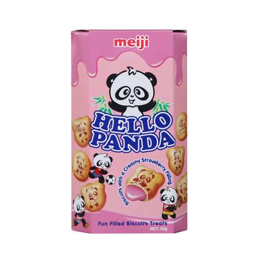 可爱熊猫造型 新加坡Meiji明治熊猫草莓夹心饼干50g三盒装 【有间保税进口】 商品图0
