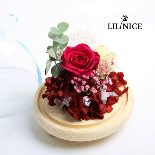 进口永生花玻璃罩礼盒玫瑰花 创意礼品保鲜花 - lilinice 丽花艺坊