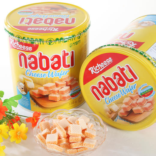 印尼进口丽芝士纳宝帝威化饼干350g/罐 保质期17年10月nabati休闲办公零食 商品图2