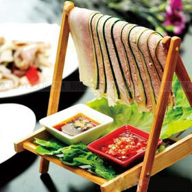 创意盛器竹架，创意出品效果，意境餐具