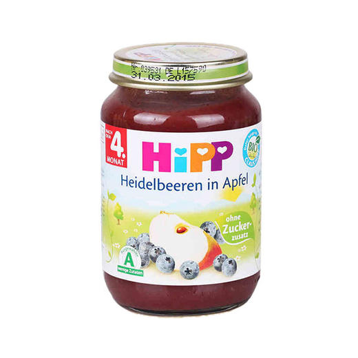 德国喜宝有机蓝莓苹果泥(4个月以上)190g/罐*2 Hipp【有间保税进口】 商品图1