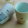 【为思礼  小清新】情侣对杯 手绘雕刻 高档创意个性陶瓷杯 猫思鱼情侣套装 商品缩略图2