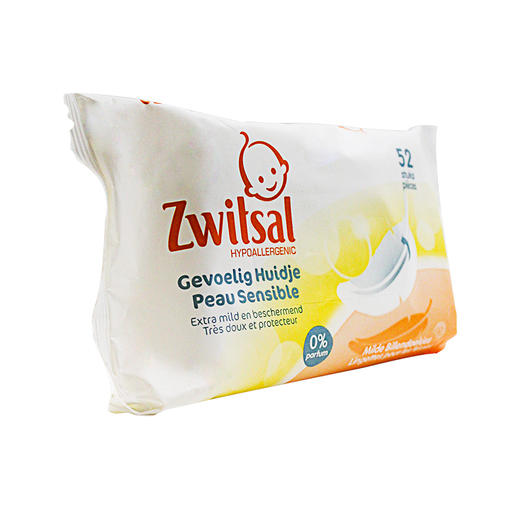 荷兰直邮 Zwitsal婴儿温和湿巾 52片/包*2 过敏肌可用 呵护宝宝细嫩的皮肤【有间保税进口】 商品图1