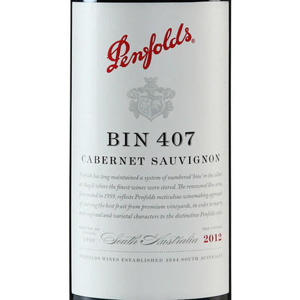 奔富BIN407进口红酒 奔富酒庄原瓶原装进口干红葡萄酒 正品特价 商品图3