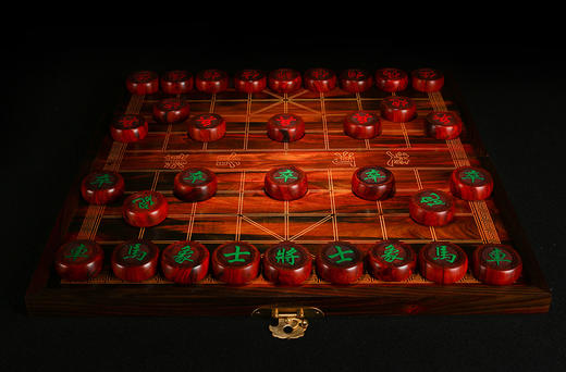 小叶紫檀（檀香紫檀）中国象棋配大红酸枝棋盘 商品图5