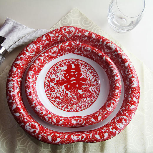 景德镇陶瓷 国瓷红叶 36头天长地久 商品图9