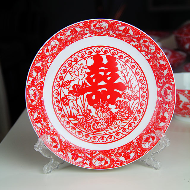 景德镇陶瓷 国瓷红叶 36头天长地久