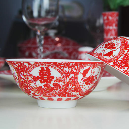 景德镇陶瓷 国瓷红叶 36头天长地久 商品图3