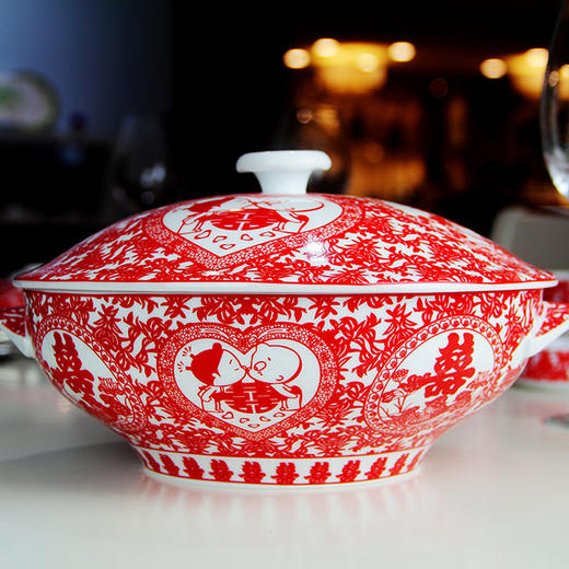 景德镇陶瓷 国瓷红叶 36头天长地久 商品图12