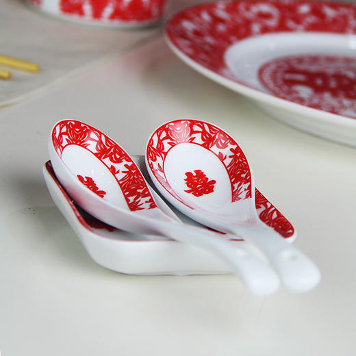 景德镇陶瓷 国瓷红叶 36头天长地久 商品图5