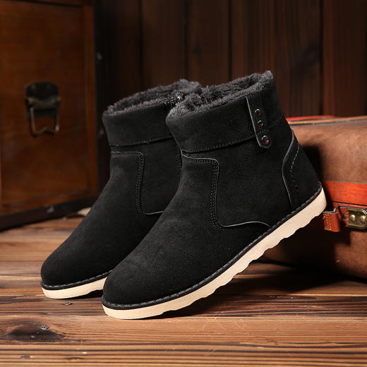 【寒冰紫雨】   冬季保暖男棉鞋  潮流加绒男士雪地靴  男生冬款加厚