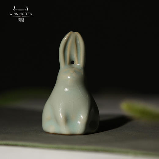 问鼎汝瓷天青立兔茶宠 商品图0