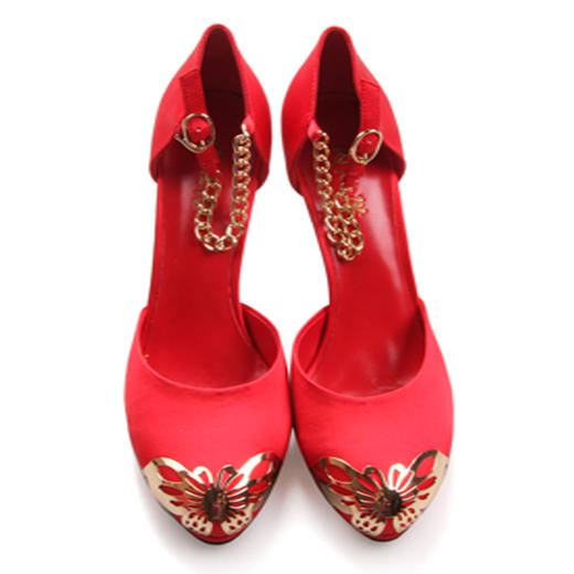 内联升女鞋 单鞋 春夏季女式圆头时尚亮片高跟婚鞋6203C 商品图2