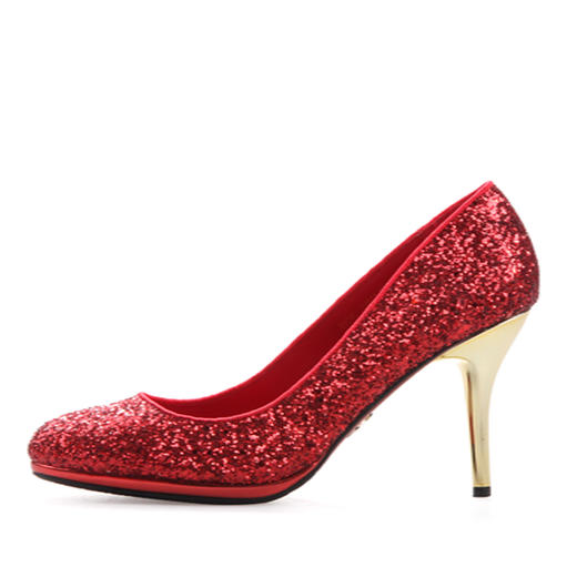 内联升女鞋 单鞋 春夏季女式圆头时尚闪闪高跟婚鞋6204C 商品图3