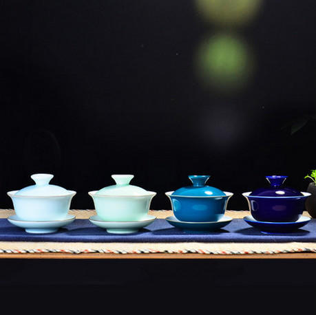 永利汇陶瓷器盖碗 三才碗敬茶碗泡茶功夫茶杯 颜色釉茶具 商品图4