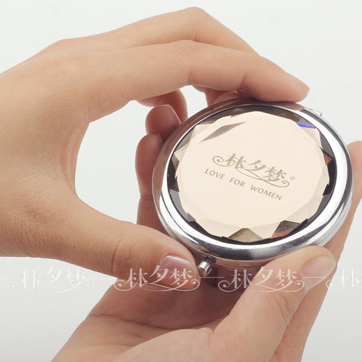 林夕梦专属logo   水晶化妆镜 水晶化妆镜子 折叠礼品化妆镜 50个起订 商品图3
